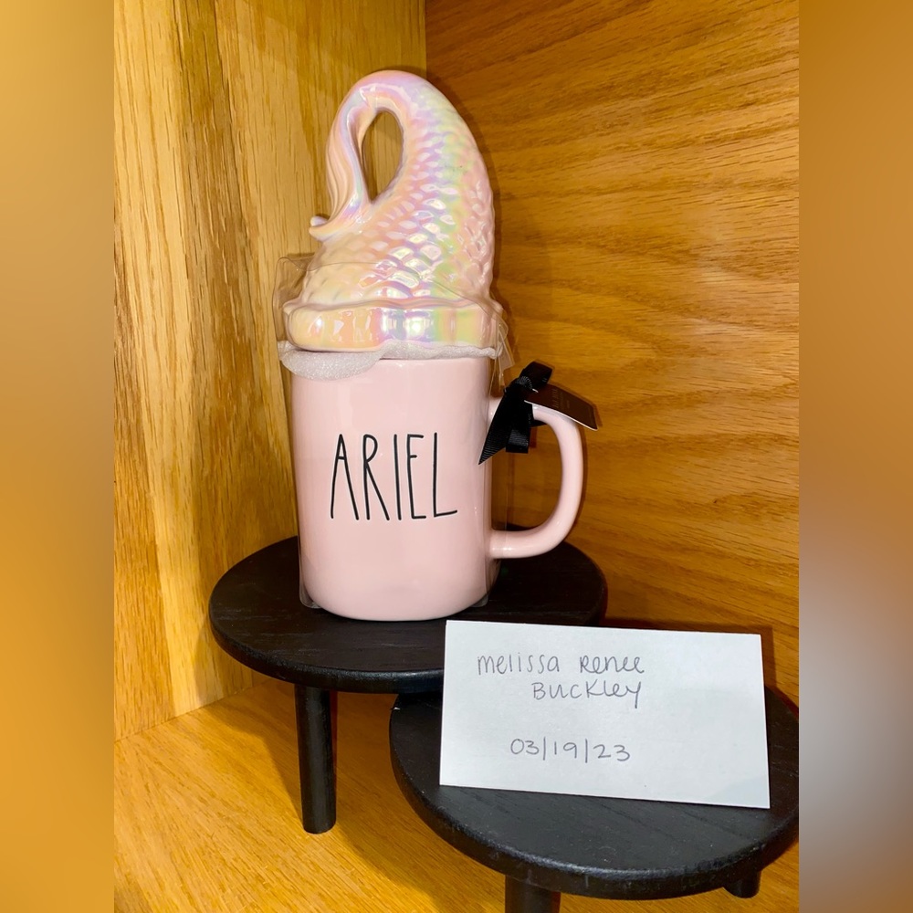 Rae Dunn Princess Collection - Ariel (Little Mermaid) Mug w/ Topper - NWT